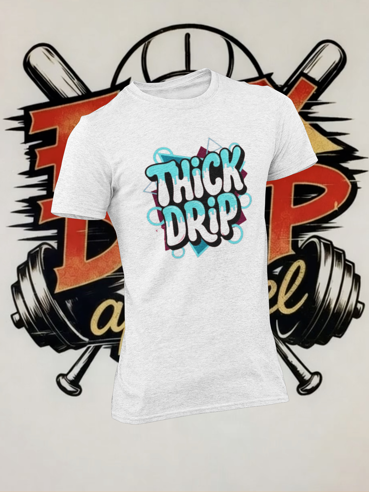 Thick Drip Graphic T-Shirt — Retro Bubble Letter Streetwear Tee