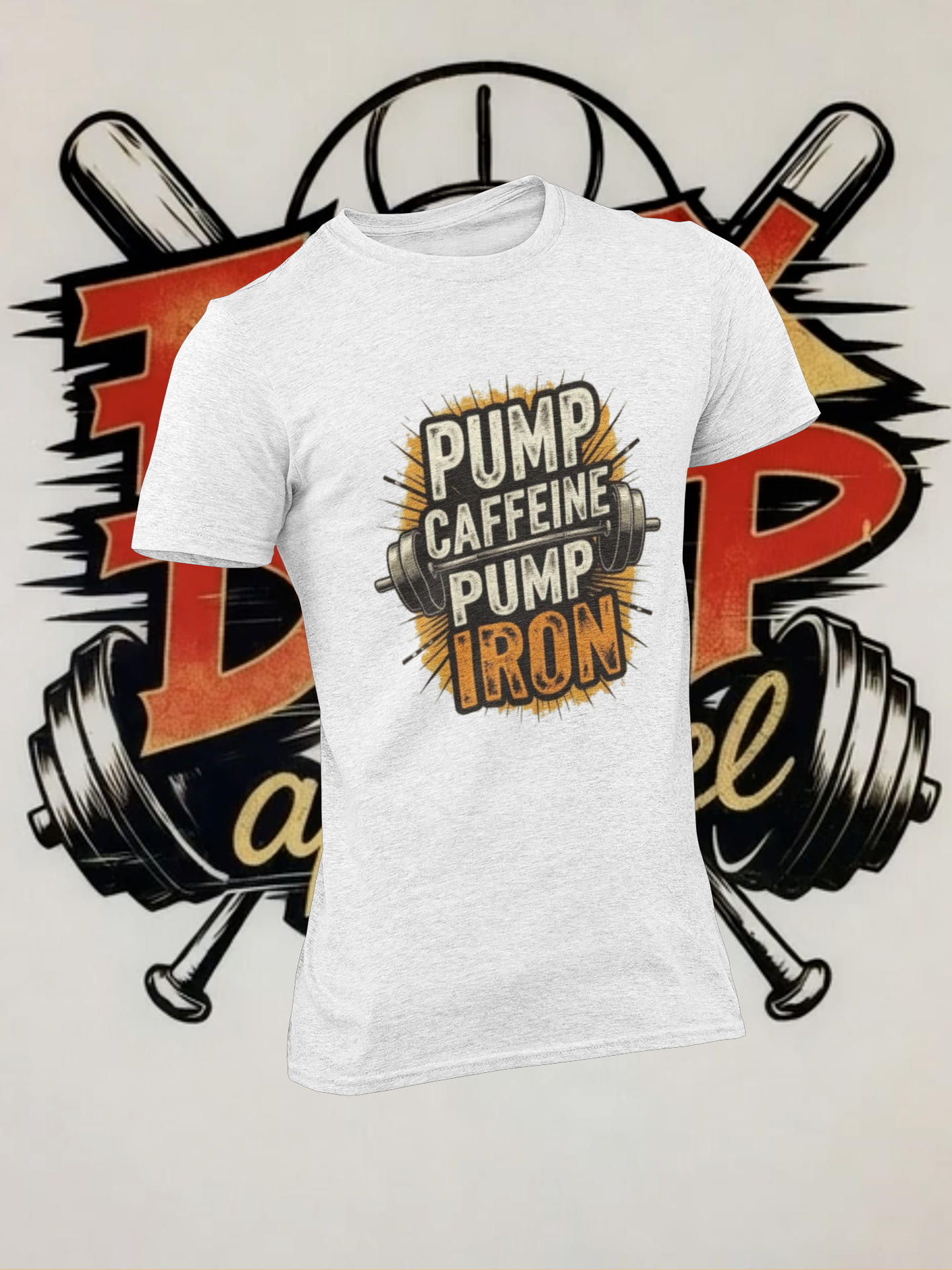 Fitness Enthusiast T-Shirt: Pump Caffeine Pump Iron